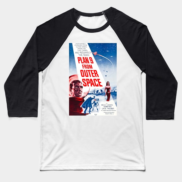 Plan 9 Color Poster Baseball T-Shirt by Pop Fan Shop